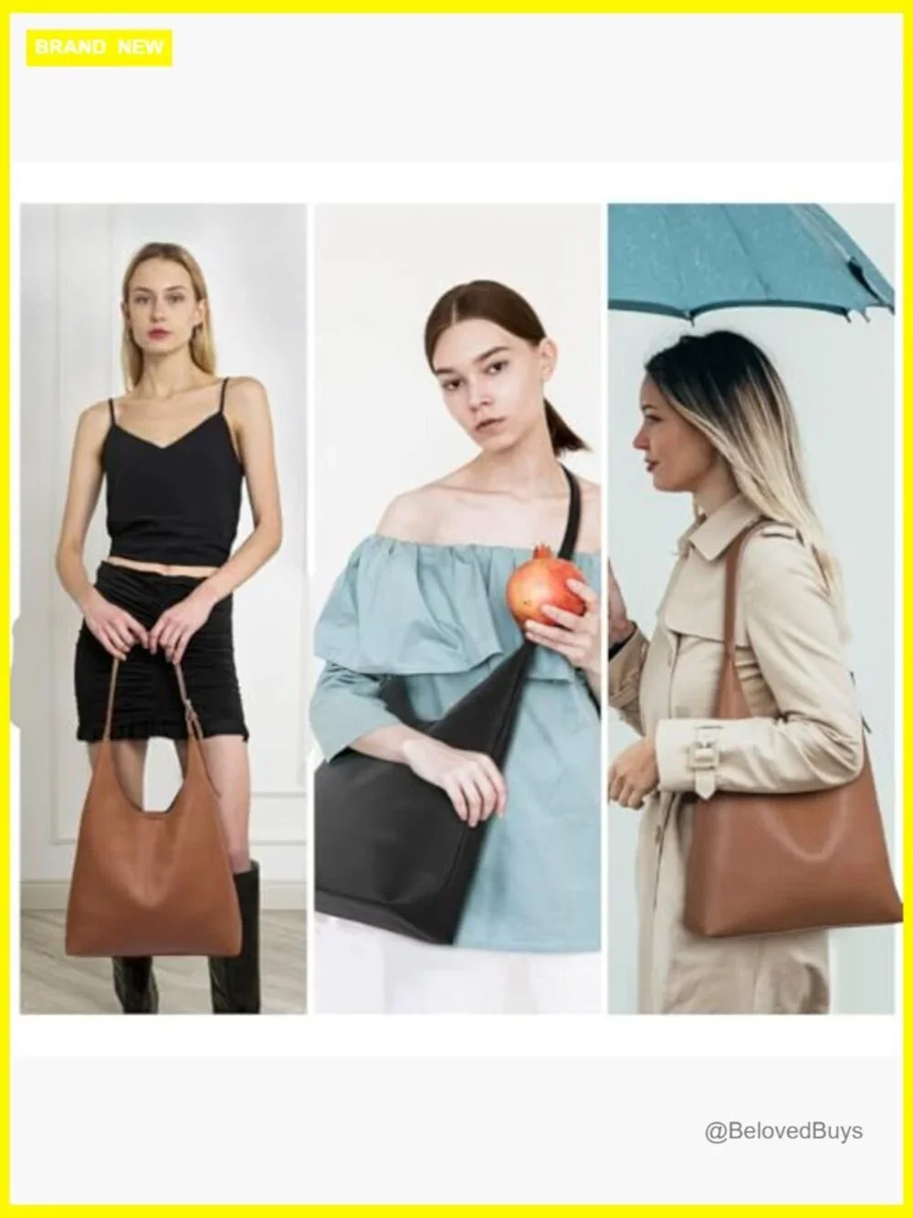 Slouchy Hobo Bag Vegan Leather Shoulder Tote Purse Women